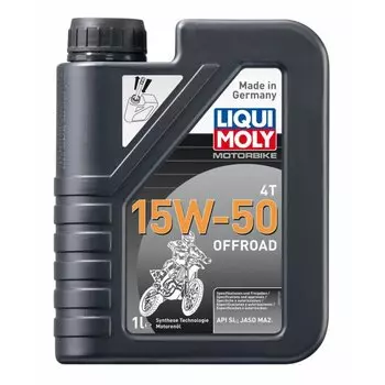 Масло моторное Liqui Moly Motorbike 4T Synth Offroad Race 15w50 синтетическое, API SN Plus, JASO MA2, для 4-тактных двигателей, 1л, арт. 3057