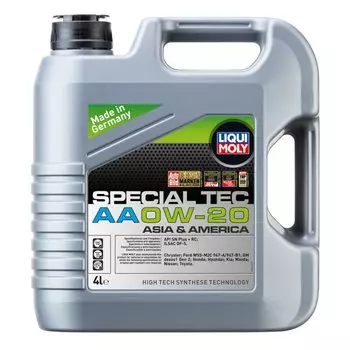 Масло моторное Liqui Moly SpecialTec AA 0w20 синтетическое, SP/GF-6A, для бензинового двигателя, 4л, арт. 8066