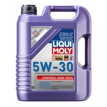 Масло моторное Liqui Moly Synthoil High Tech 5w30 синтетическое, SM/CF, ACEA C3, универсальное, 5л, арт. 9077