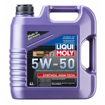 Масло моторное Liqui Moly Synthoil High Tech 5w50 синтетическое, SM/CF, ACEA A3/B4, универсальное, 4л, арт. 9067