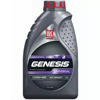 Масло моторное Лукойл Genesis Universal 10w40 синтетическое, SN/CF, ACEA A3/B3/B4, универсальное, 1л