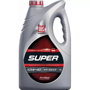 Масло моторное Лукойл Супер 10w40 полусинтетическое, SG/CD, универсальное, 4л, арт. 30716