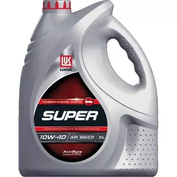 Масло моторное Лукойл Супер 10w40 полусинтетическое, SG/CD, универсальное, 5л, арт. 30715