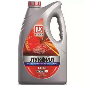 Масло моторное Лукойл Супер 5w40 полусинтетическое, SG/CD, универсальное, 4л, арт. 32321