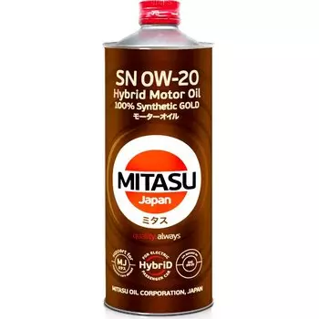 Масло моторное Mitasu Gold 0w20 синтетическое, SN/GF-5, для бензинового двигателя, 1л, арт. MJ-102/1