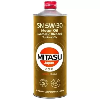 Масло моторное Mitasu Motor Oil 5w30 полусинтетическое, SN/GF-5, для бензинового двигателя, 1л, арт. MJ-120/1