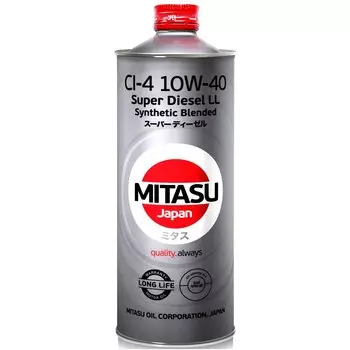 Масло моторное Mitasu Super Diesel 10w40 полусинтетическое, CI-4, для дизельного двигателя, 1л, арт. MJ-222/1