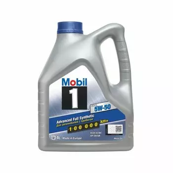 Масло моторное Mobil 1 Advanced 5w50 синтетическое, SM/SN, ACEA A3/B3/B4, для бензинового двигателя, 4л, арт. 152561