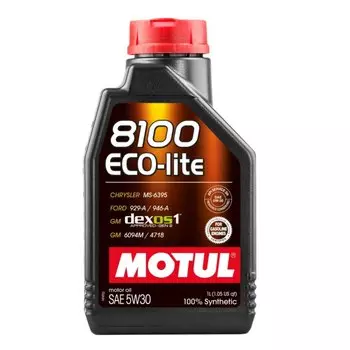 Масло моторное MOTUL 8100 ECO-lite 5w30 синтетическое, SN/SN PLUS/GF-5, ACEA C2, для бензинового двигателя, 1л