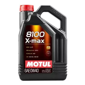 Масло моторное MOTUL 8100 X-max 0w40 синтетическое, SM/SN/CF, ACEA A3/B4, универсальное, 5л