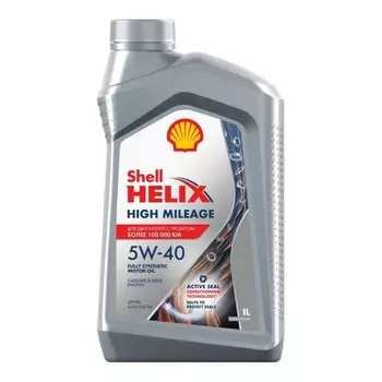 Масло моторное Shell Helix High Mileage 5w40 синтетическое, SN, ACEA A3/B4, универсальное, 1л