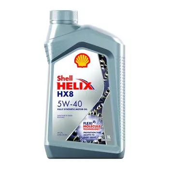 Масло моторное Shell Helix HX8 5w40 синтетическое, SN/SN PLUS/CF, ACEA A3/B3/B4, универсальное, 1л
