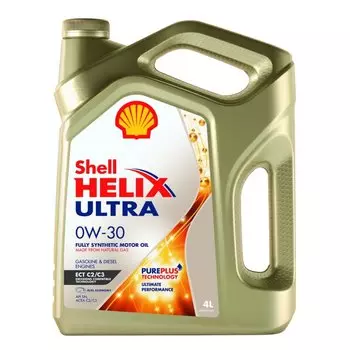 Масло моторное Shell Ultra ECT 0w30 синтетическое, SN, ACEA C2/C3, универсальное, 4л