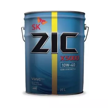 Масло моторное ZIC X5000 10w40 полусинтетическое, SL/CI-4, ACEA E3/E5/E7, для дизельного двигателя, 20л, арт. 192658