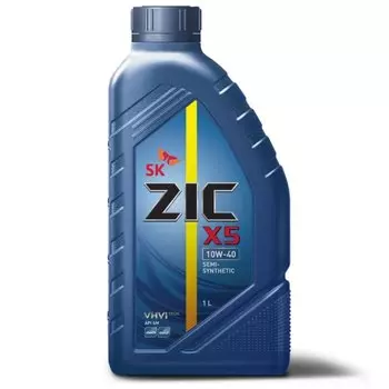 Масло моторное ZIC X5 10w40 полусинтетическое, SN Plus, для бензинового двигателя, 1л, арт. 132622