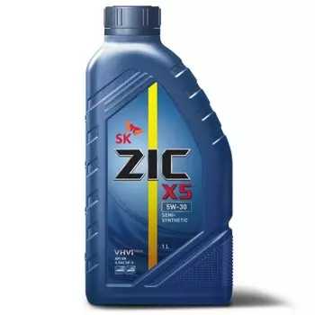 Масло моторное ZIC X5 5w30 полусинтетическое, SN PLUS/GF-5, для бензинового двигателя, 1л, арт. 132621