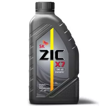 Масло моторное ZIC X7 5w40 синтетическое, SN/CF, ACEA A3/B3/B4, универсальное, 1л, арт. 132662