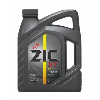 Масло моторное ZIC X7 LS 10w40 синтетическое, SN/CF, ACEA C3, универсальное, 4л, арт. 162620