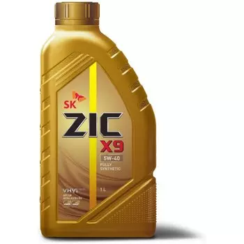 Масло моторное ZIC X9 5w40 синтетическое, SN/CF, ACEA A3/B3/B4, универсальное, 1л, арт. 132613