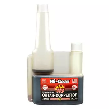 Октан-корректор HI-GEAR HG3309 для бензина, с кондиционером SMT², бутылка 240мл