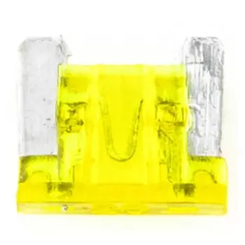 Предохранитель автомобильный Masuma, флажковый, мини (LOW PROFILE MINI FL), жёлтый, 20А, 32В, комплект 100 шт, арт. FS-050