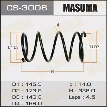 Пружина подвески Masuma, передняя, арт. CS-3008