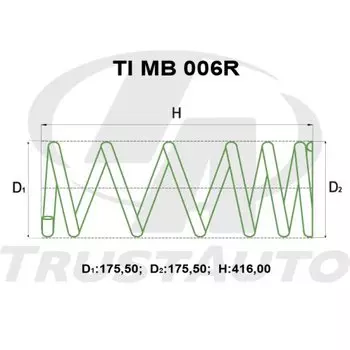 Пружина подвески TrustAuto для лифта (2" / 50мм), арт. TIMB006R