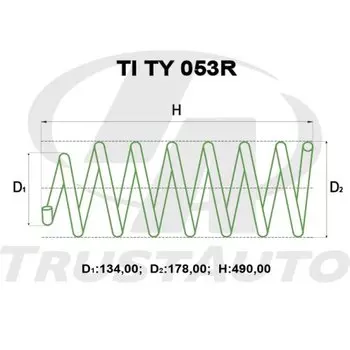 Пружина подвески TrustAuto для лифта (2" / 50мм), арт. TITY053R