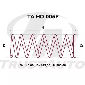 Пружина подвески TrustAuto усиленная, арт. TAHD005F