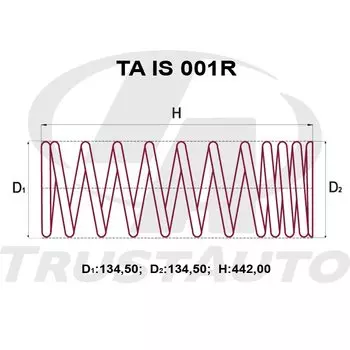 Пружина подвески TrustAuto усиленная, арт. TAIS001R