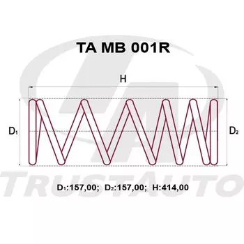 Пружина подвески TrustAuto усиленная, арт. TAMB001R