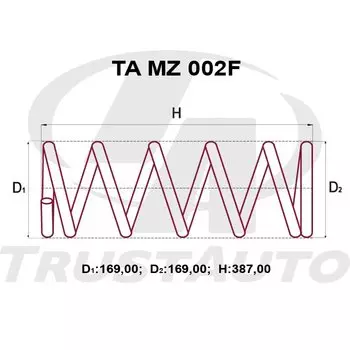 Пружина подвески TrustAuto усиленная, арт. TAMZ002F