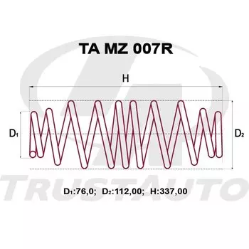 Пружина подвески TrustAuto усиленная, арт. TAMZ007R