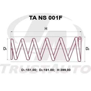 Пружина подвески TrustAuto усиленная, арт. TANS001F