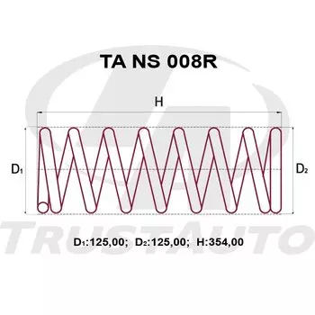 Пружина подвески TrustAuto усиленная, арт. TANS008R
