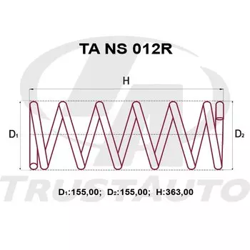 Пружина подвески TrustAuto усиленная, арт. TANS012R