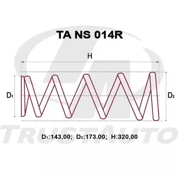 Пружина подвески TrustAuto усиленная, арт. TANS014R