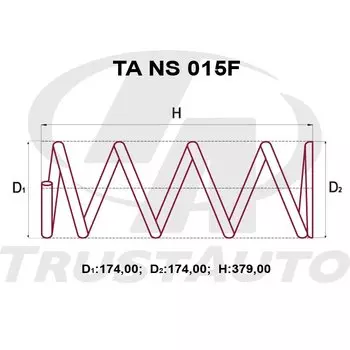 Пружина подвески TrustAuto усиленная, арт. TANS015F