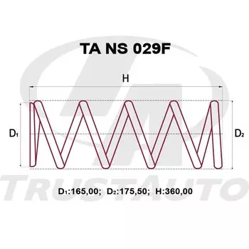 Пружина подвески TrustAuto усиленная, арт. TANS029F