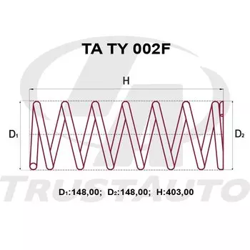 Пружина подвески TrustAuto усиленная, арт. TATY002F