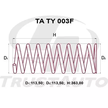 Пружина подвески TrustAuto усиленная, арт. TATY003F