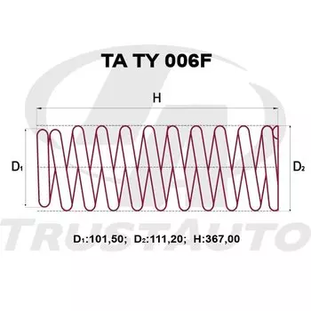 Пружина подвески TrustAuto усиленная, арт. TATY006F