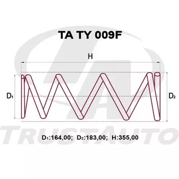 Пружина подвески TrustAuto усиленная, арт. TATY009F