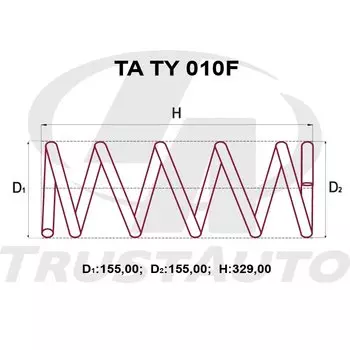 Пружина подвески TrustAuto усиленная, арт. TATY010F