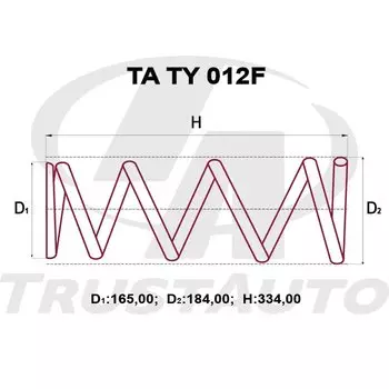 Пружина подвески TrustAuto усиленная, арт. TATY012F