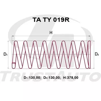 Пружина подвески TrustAuto усиленная, арт. TATY019R