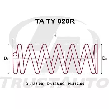 Пружина подвески TrustAuto усиленная, арт. TATY020R
