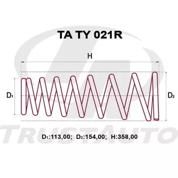 Пружина подвески TrustAuto усиленная, арт. TATY021R