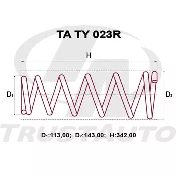Пружина подвески TrustAuto усиленная, арт. TATY023R