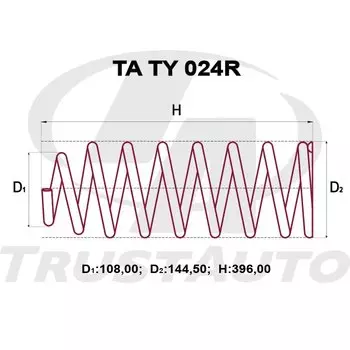 Пружина подвески TrustAuto усиленная, арт. TATY024R